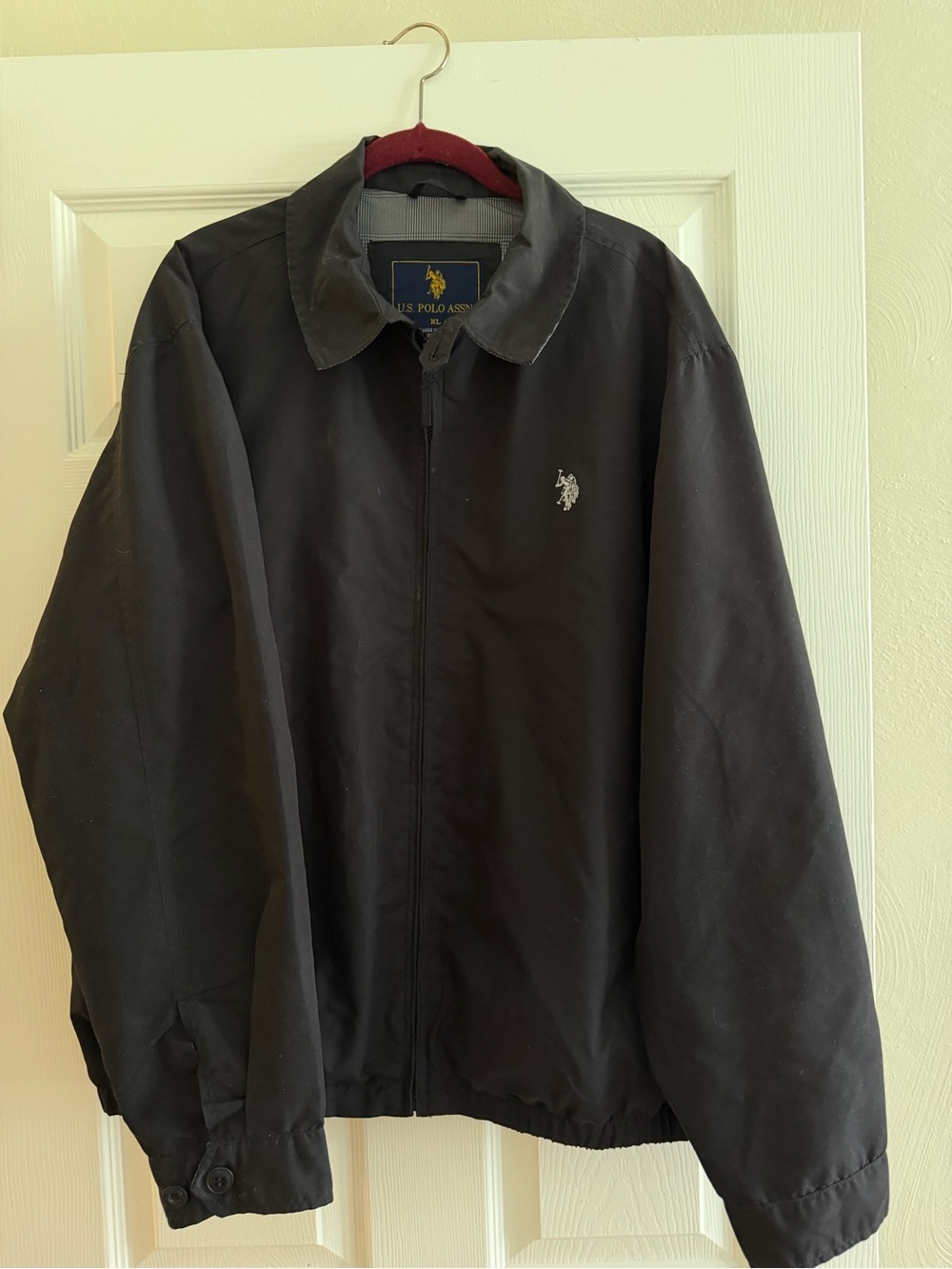 U.S. Polo Assn. Black Lightweight Zip-Front Harrington Jacket